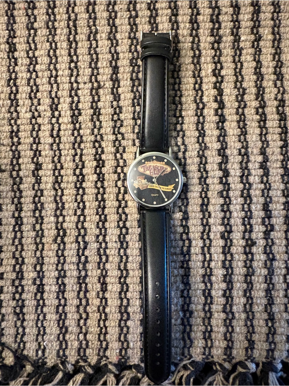 Black Strap imitation leather Men's treasure hunt Quartz Watch